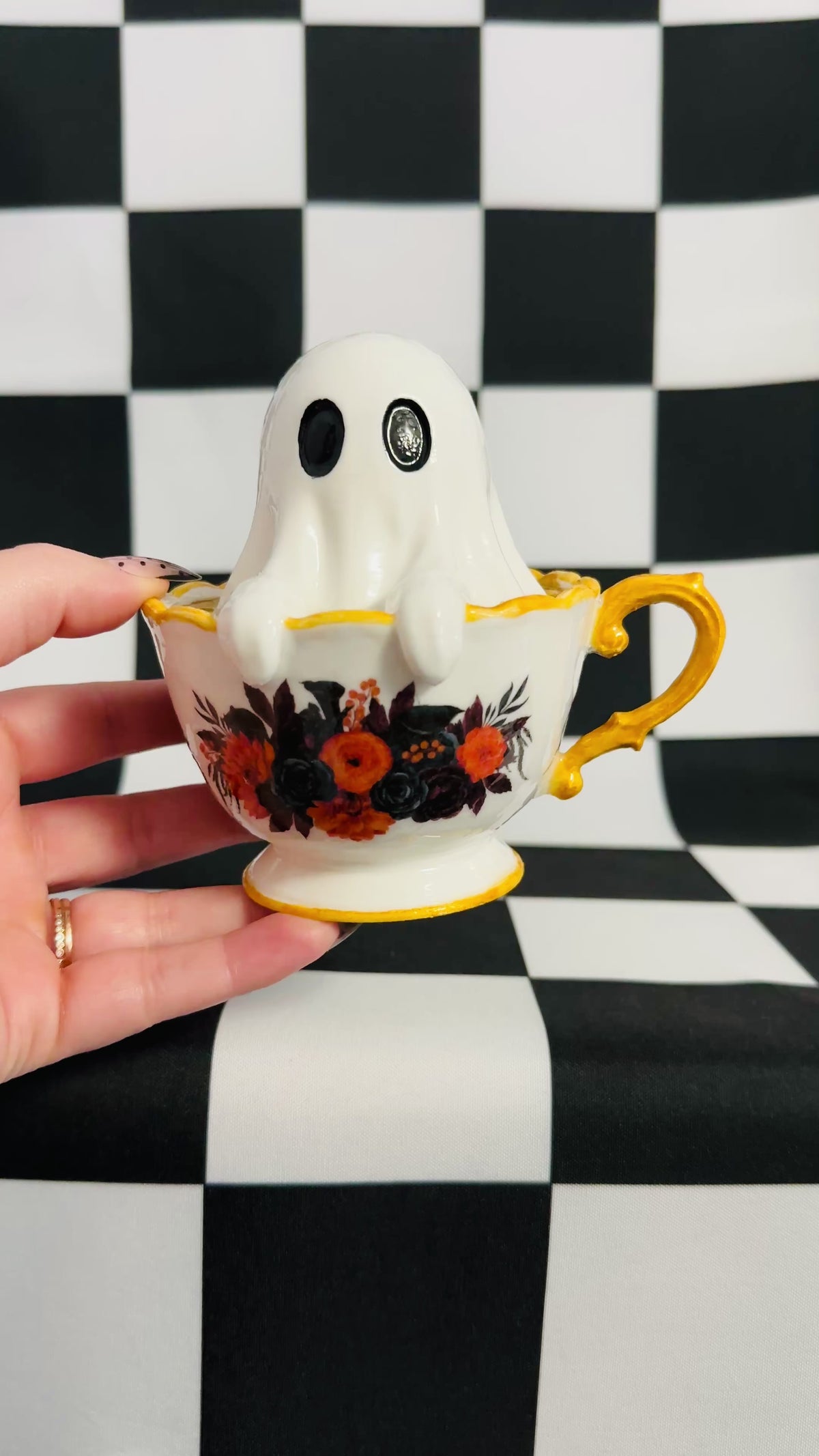 Miss Boo Ghost Teacup Figurine