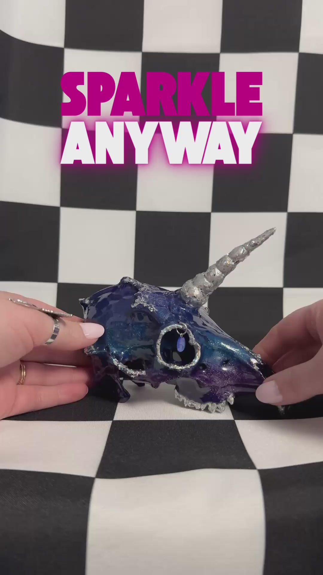 Galaxy Unicorn Skull 3D Printed Figurine