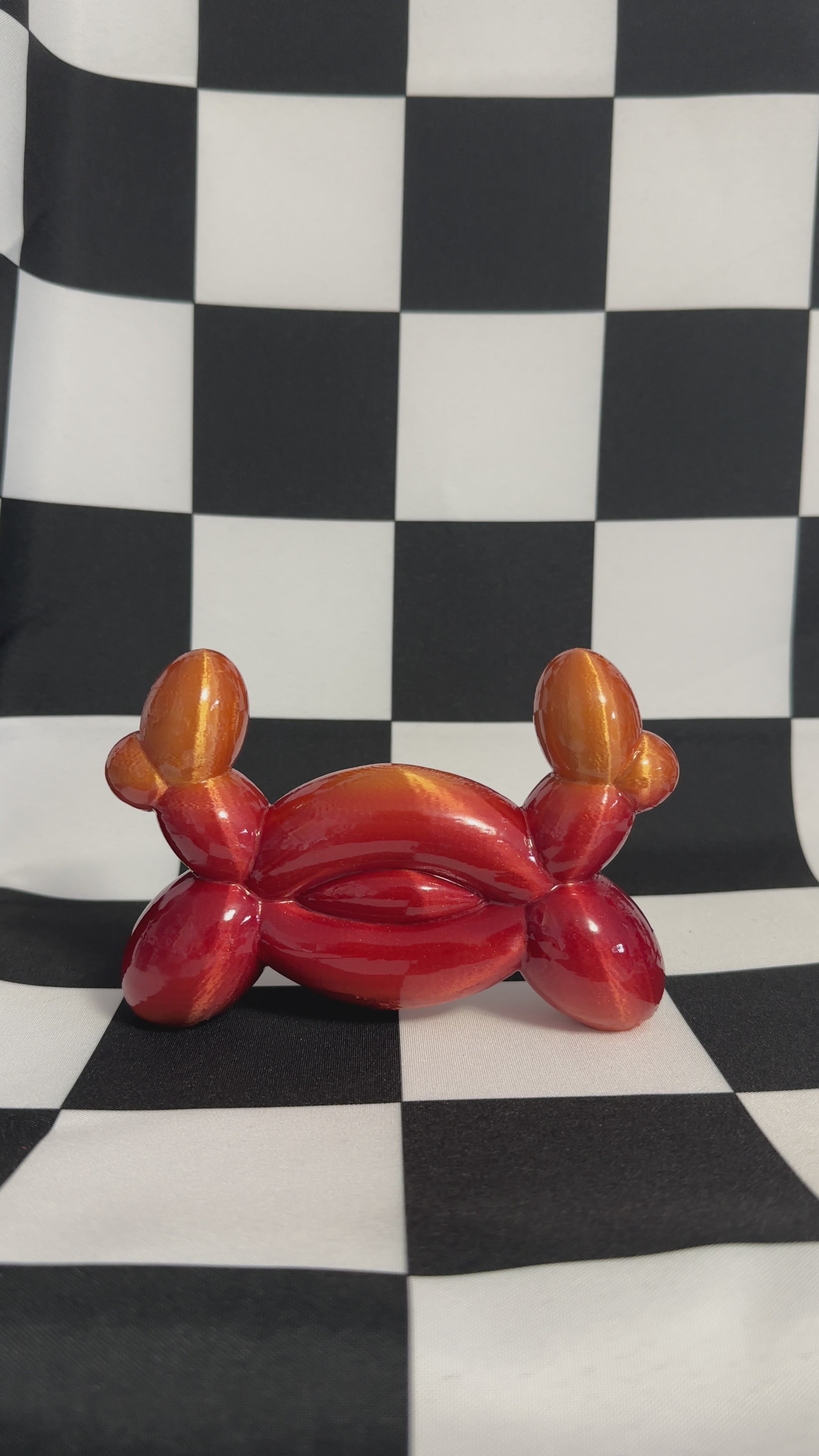 Silk_Orange_Balloon_Animal_Crab_3D_Printed_Figurine