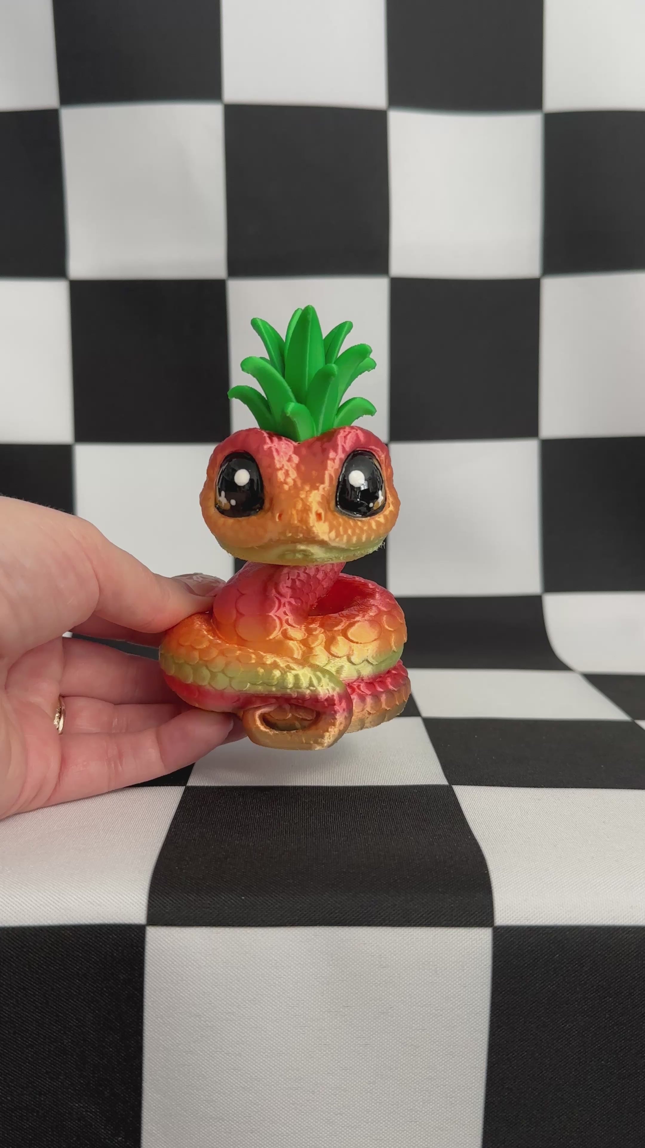 Kawaii Dragon Fruit Snake Figurine