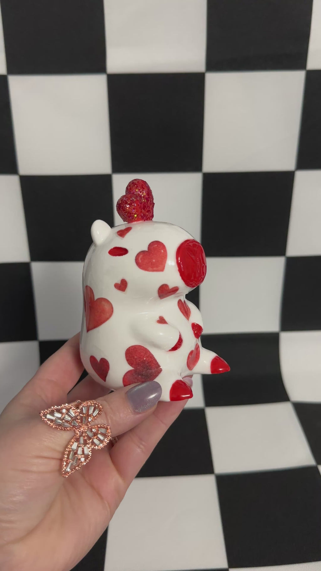 Capybara With Hearts 3D Printed Figurine