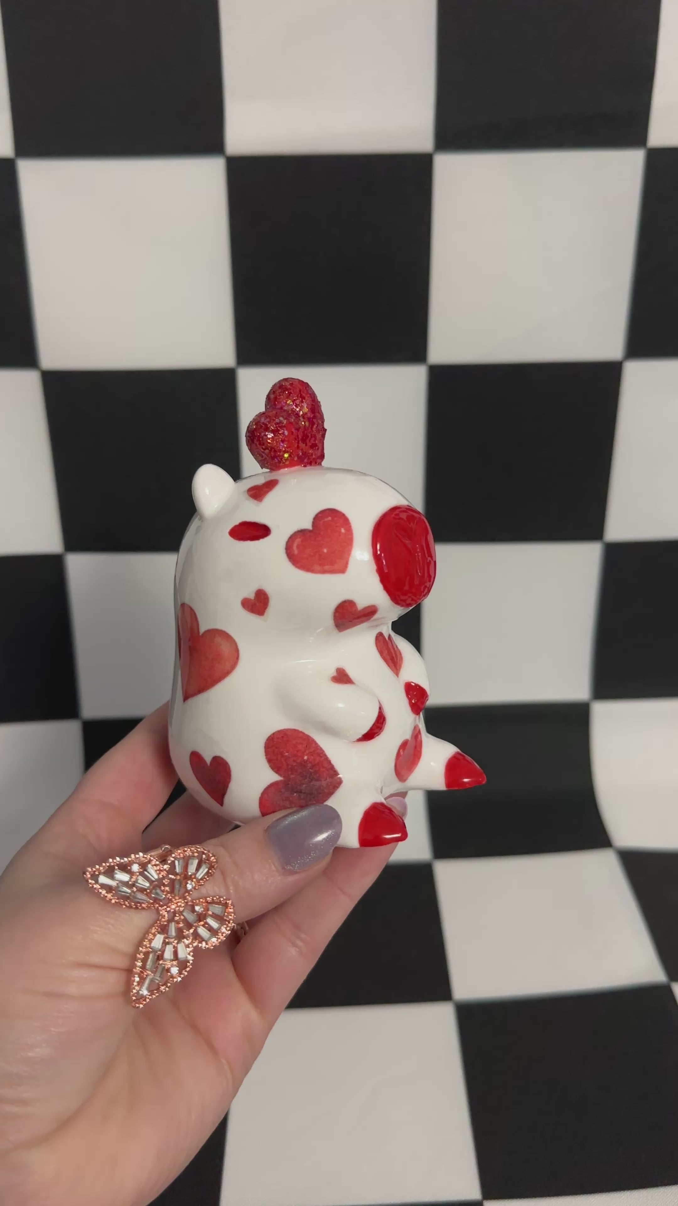 Capybara With Hearts 3D Printed Figurine