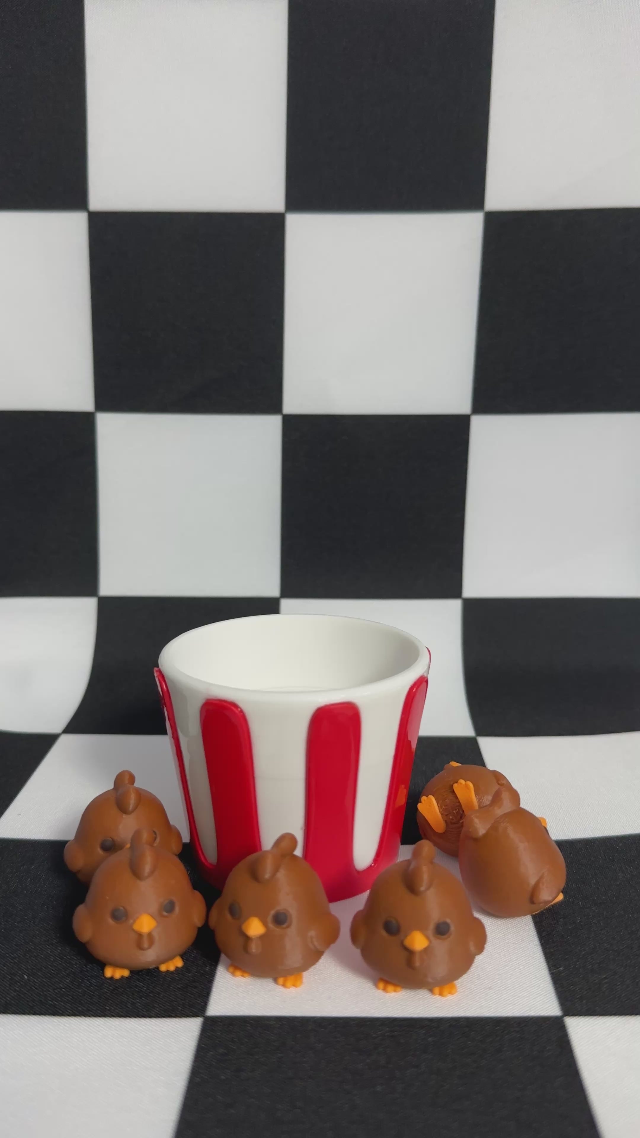 Kawaii Chicken Popcorn 3D Printed Figurine