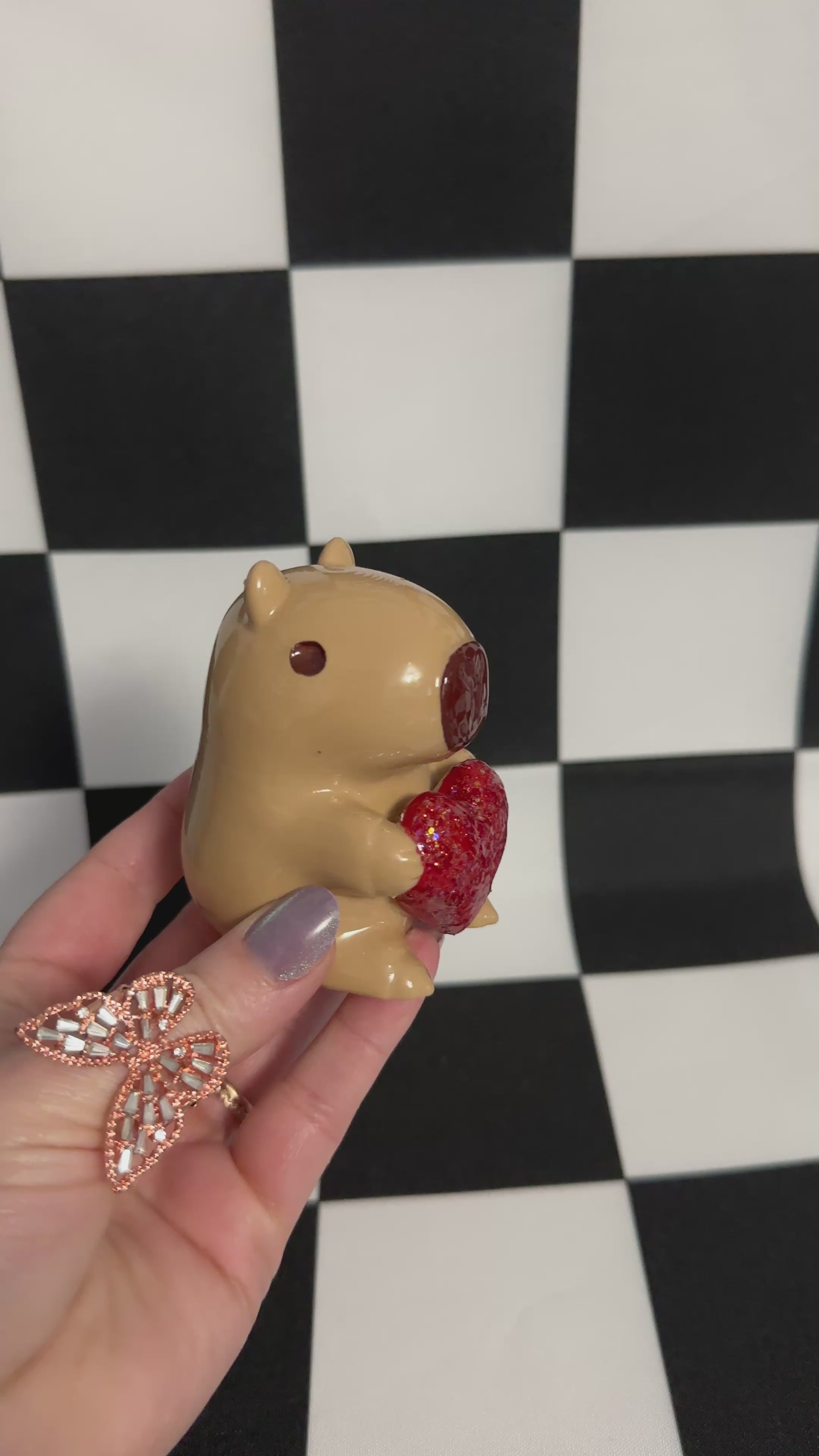 Capybara With Heart 3D Printed Figurine