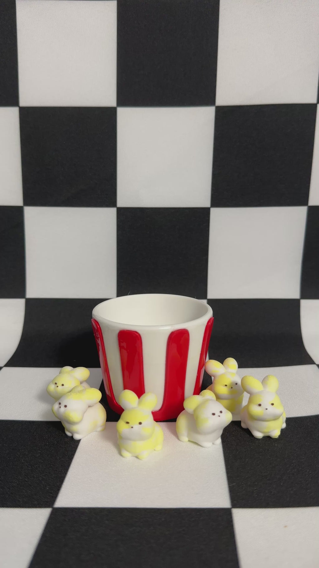 Kawaii Bunny Popcorn 3D Printed Figurine