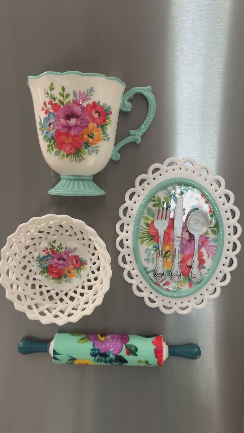 Sweet Romance Rolling Pin Magnet | Cottagecore Kitchen Decor1