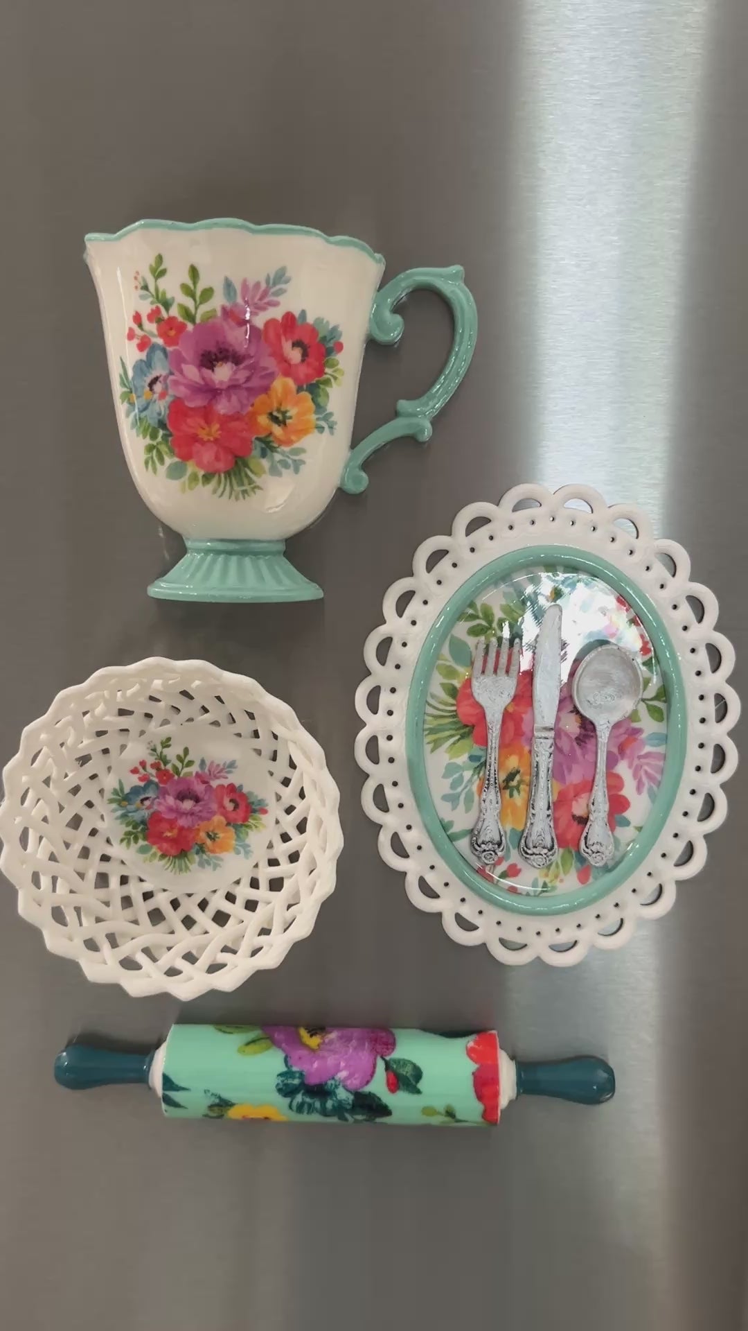 Sweet Romance Rolling Pin Magnet | Cottagecore Kitchen Decor1