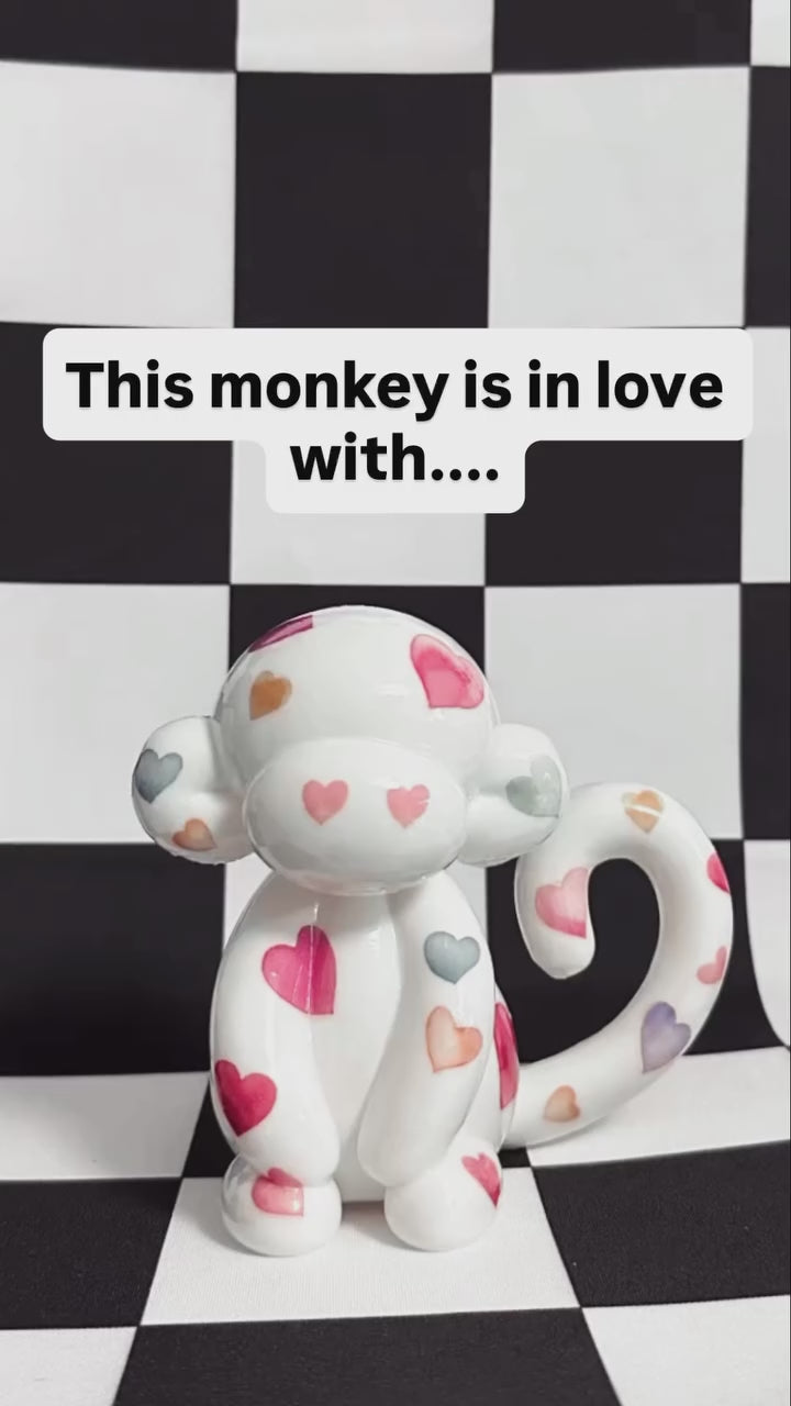 Heart Balloon Animal Monkey 3D Printed Figurine