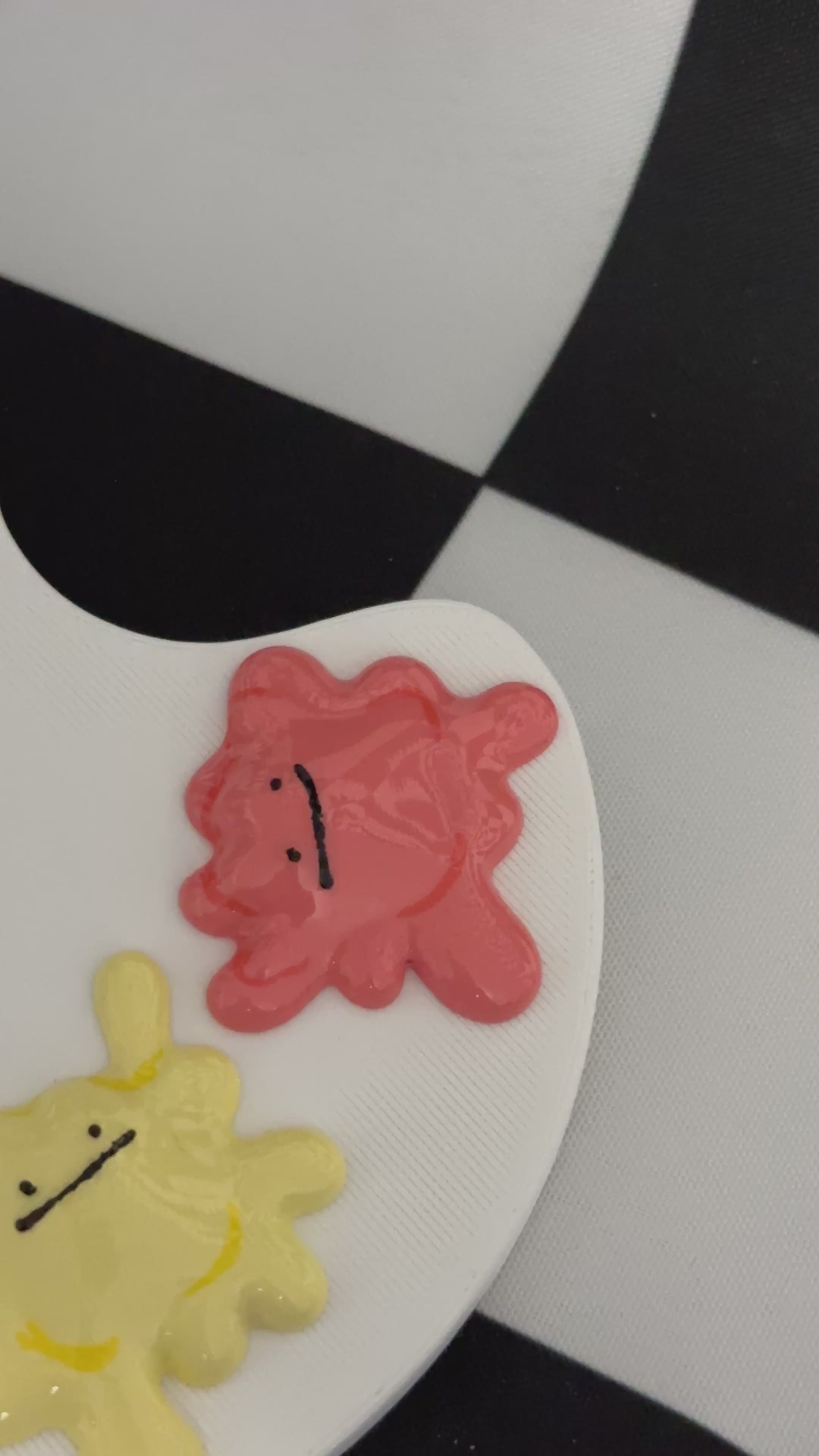 Pastel Paint Palette Ditto Figurine – Cute Pokemon Ditto Trinket