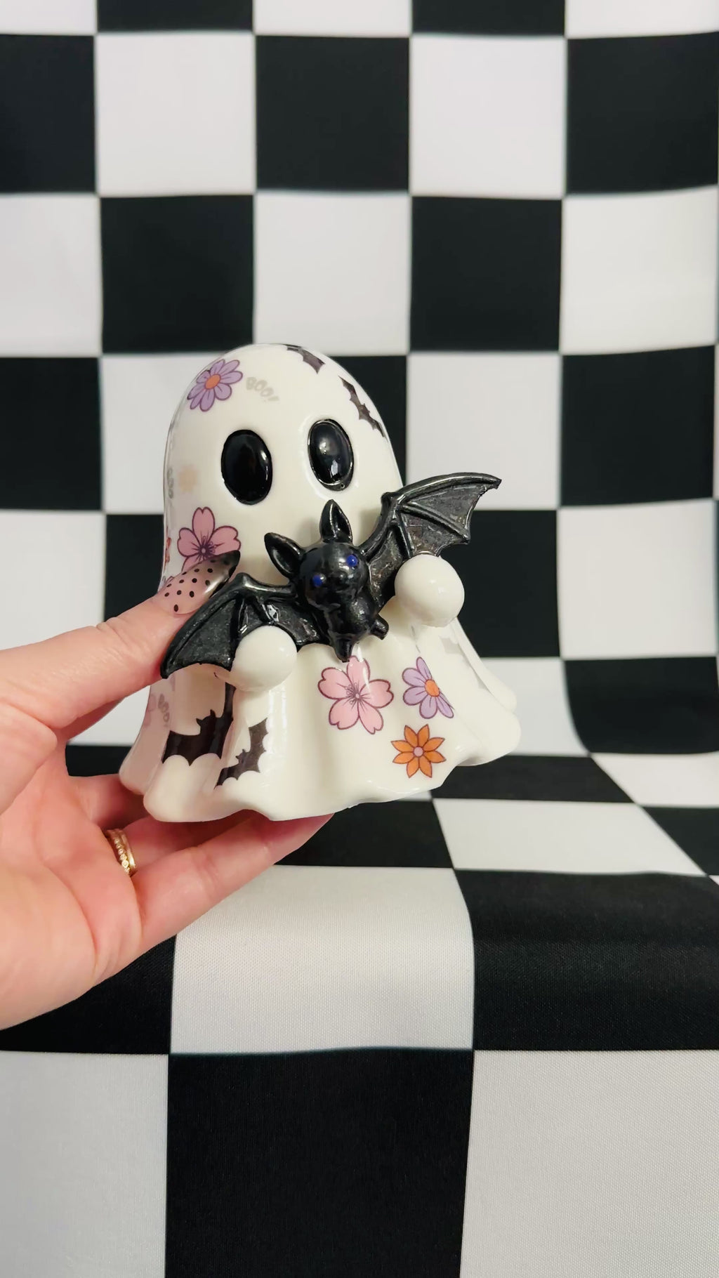 Batty Boo Ghost Teacup Figurine