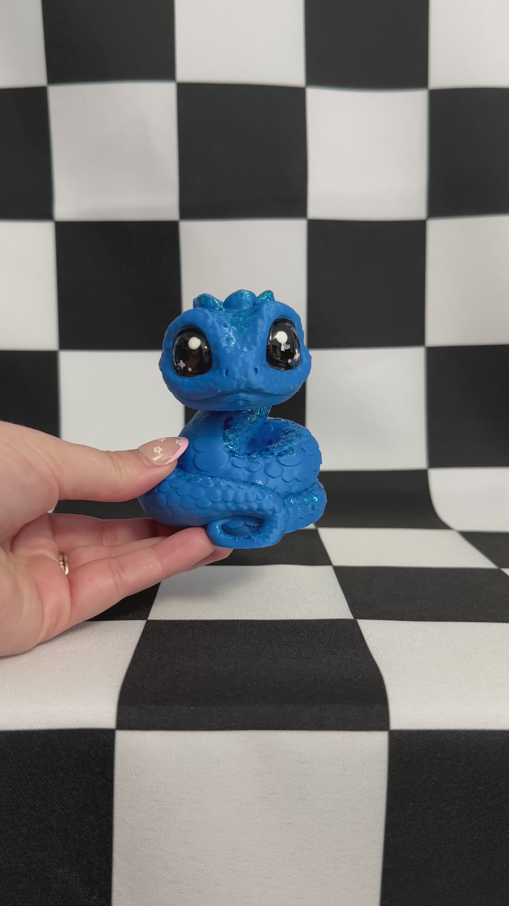 Kawaii Blueberry Snake Figurine
