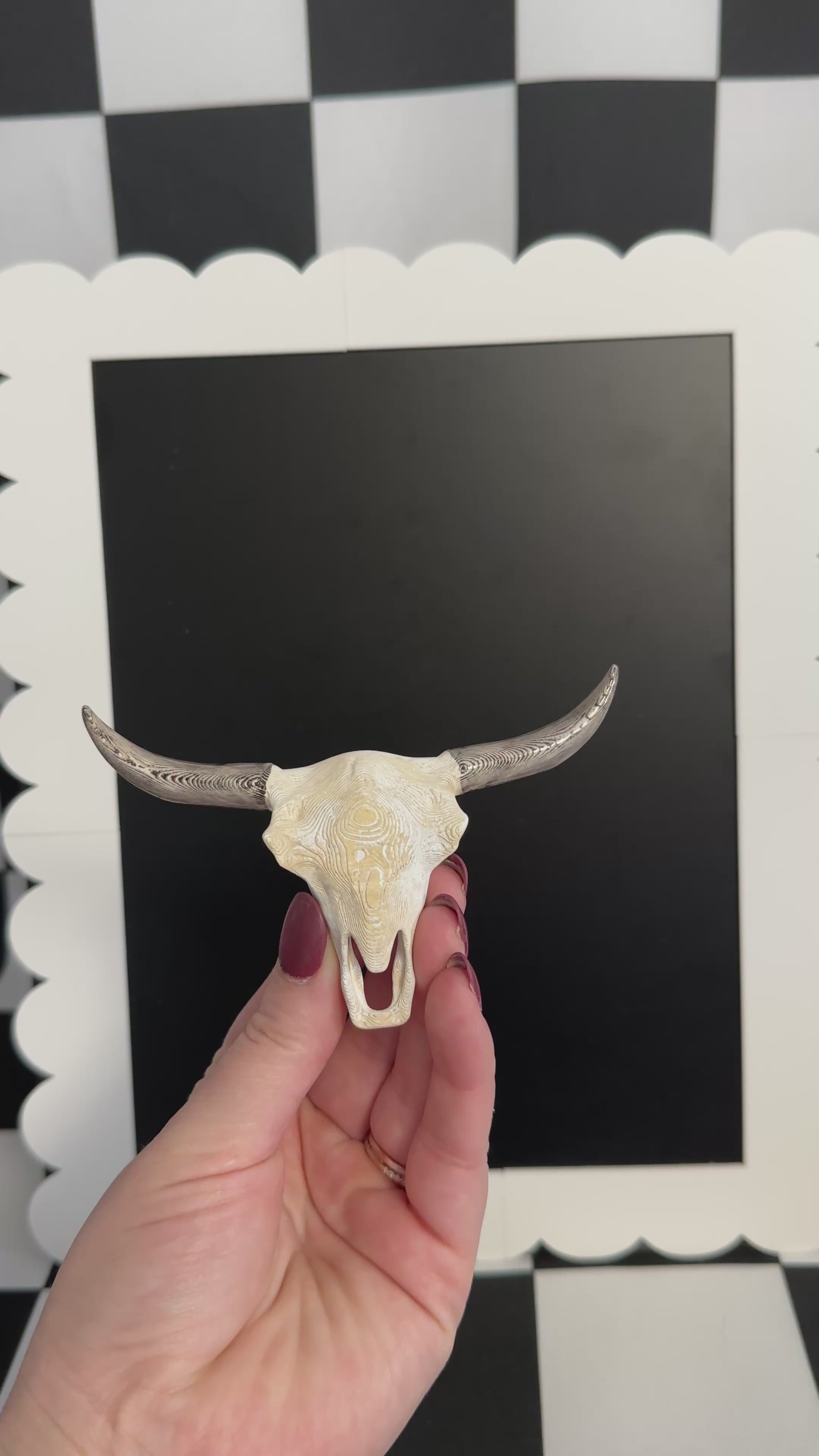 Longhorn Skull Horseshoe Magnet | Western Rustic Decor
