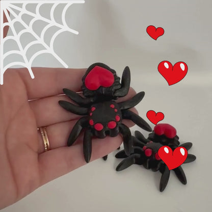 3D Printed Heart Spider Fidget Sensory Collectible Pet