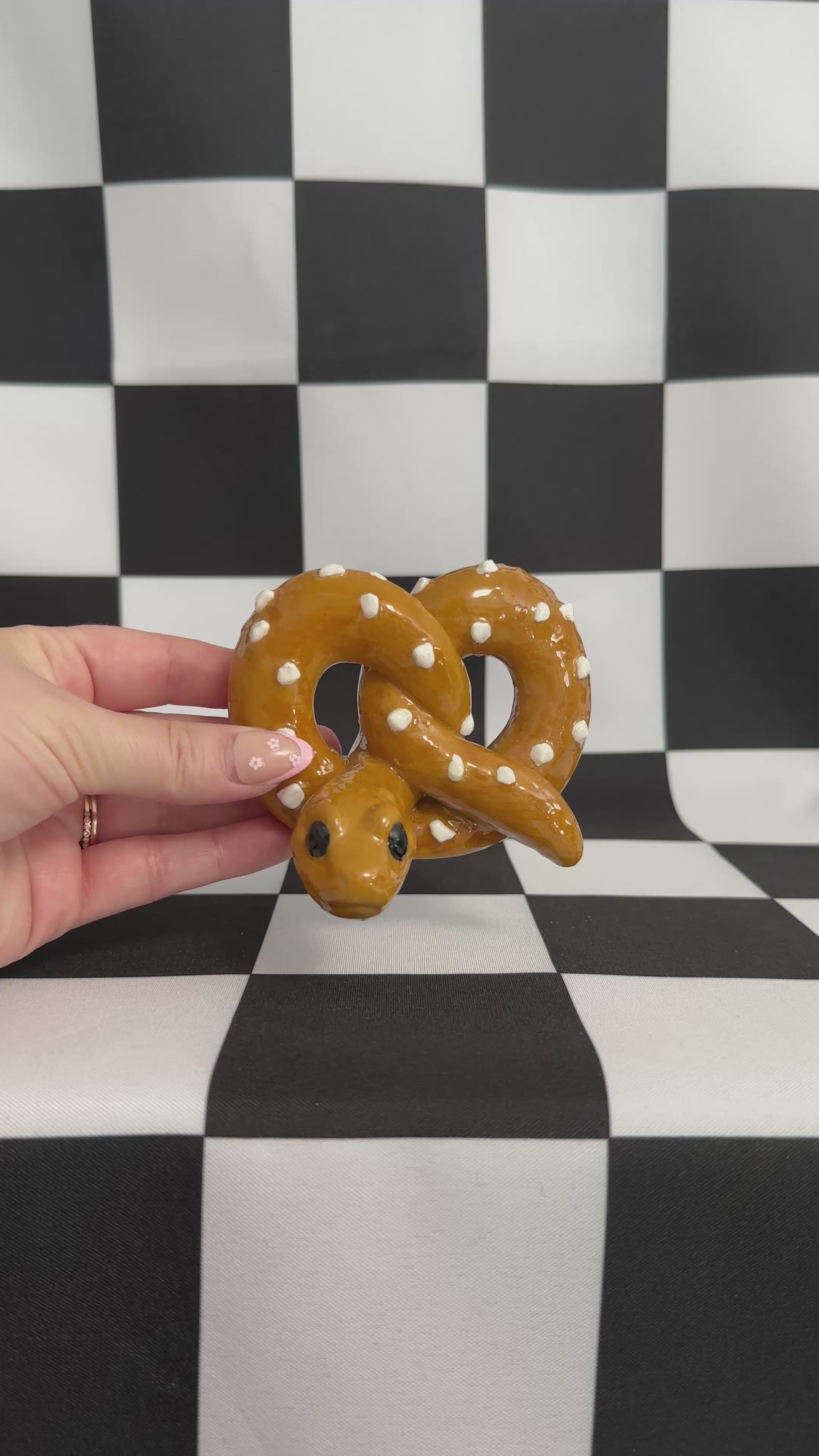 Kawaii Pretzel Snake Figurine