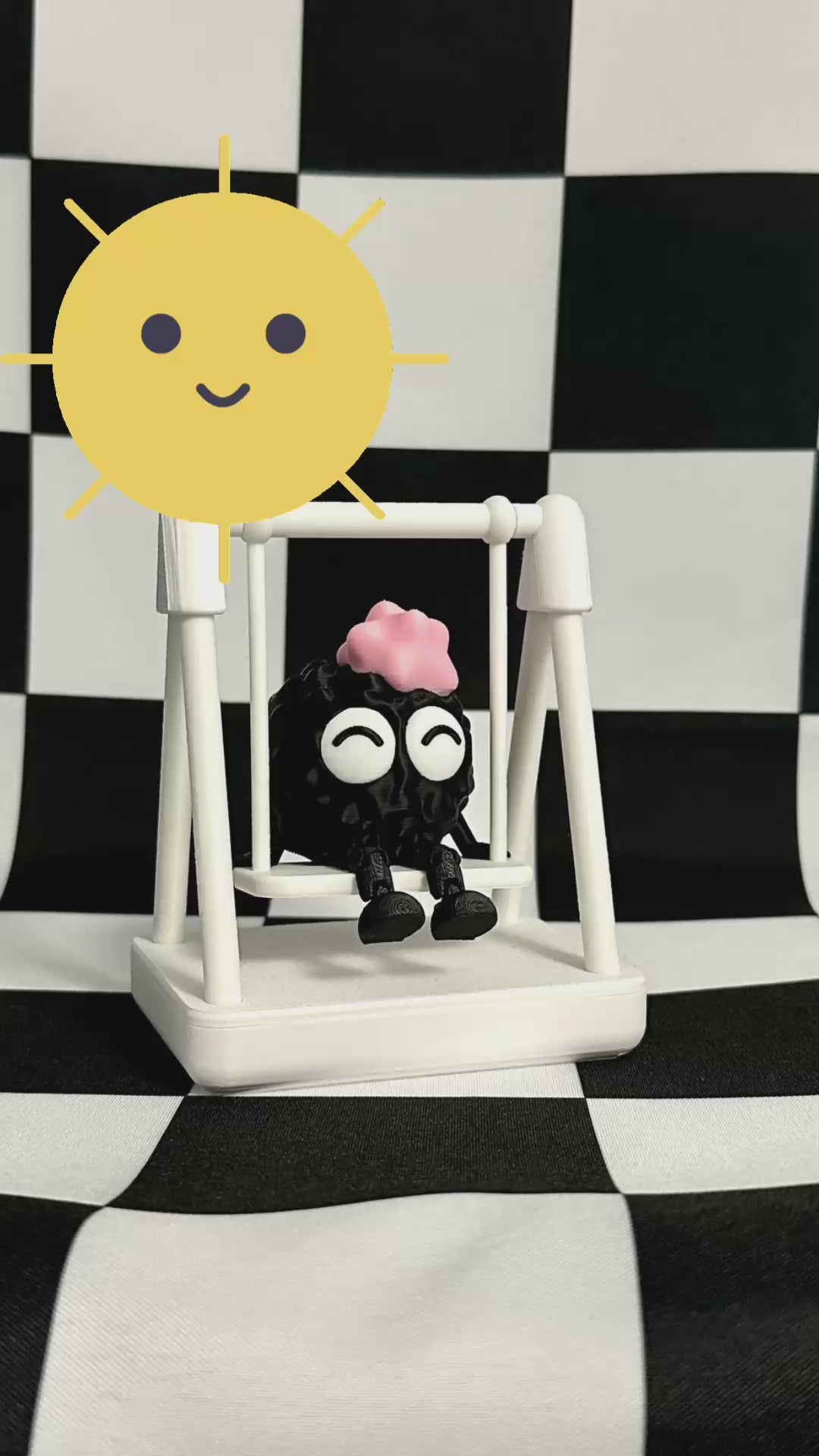 Emoji Happy Soot Sprite 3D Printed Desk Buddy Fidget Figurine