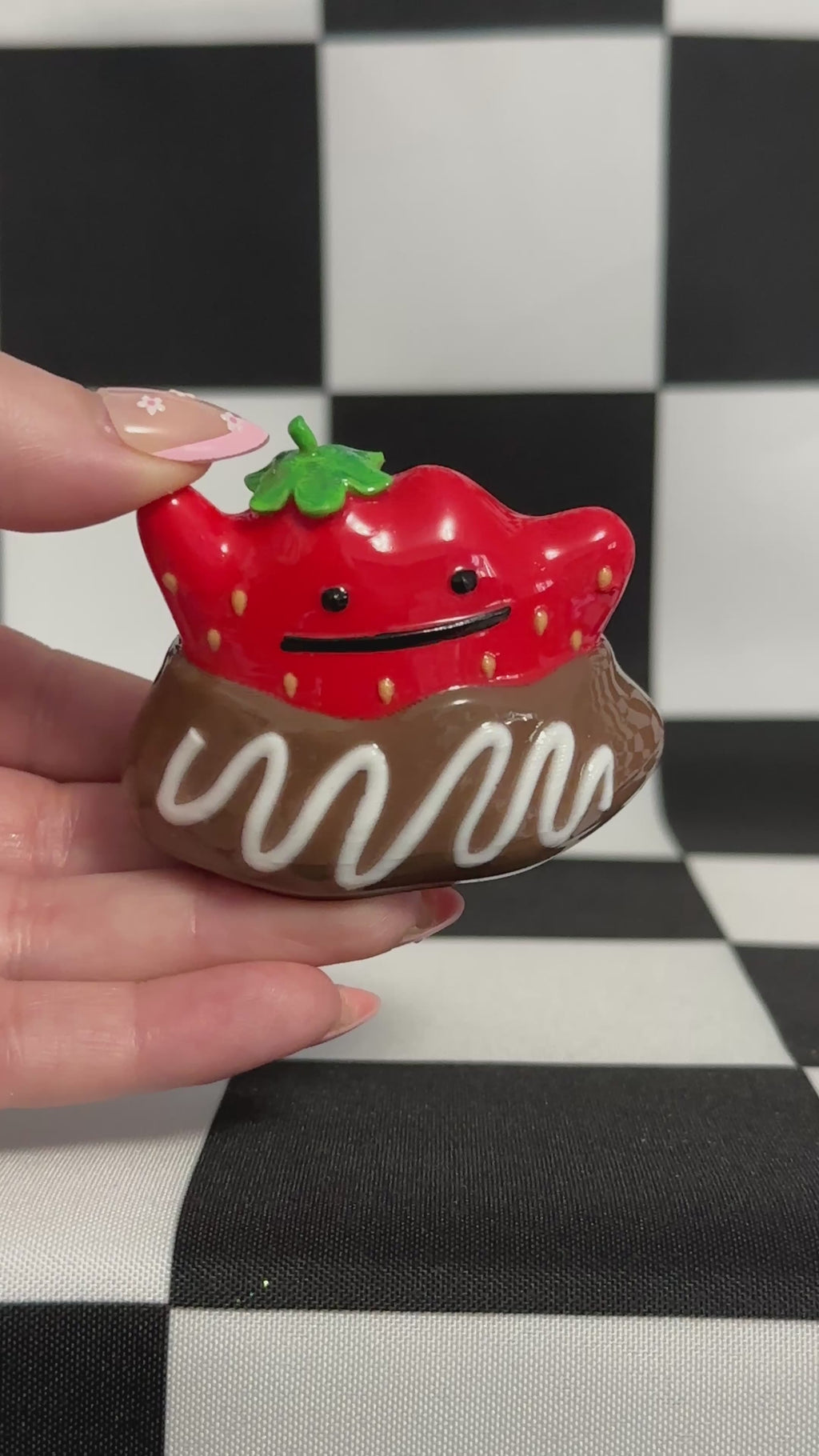 Chocolate Dipped Strawberry Mimic Blob Figurine