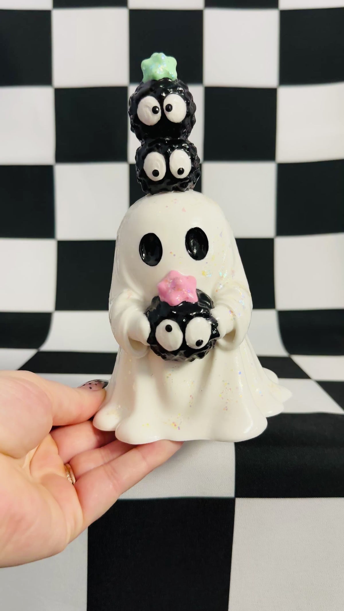 Ghost with Three Soot Sprites Figurine