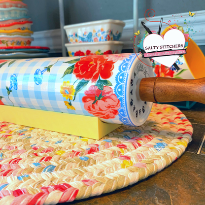 Rolling Pin Accessories | This yellow Pioneer Woman Rolling Pin holders are designed and created by More Heart Studio Designers. They are not Original Pioneer Woman Brand Products.