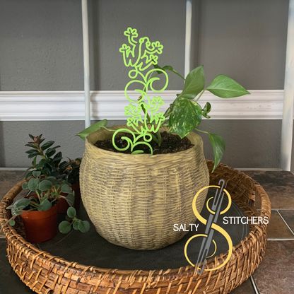 Green Frog Tall Plant Pal 3d Printed Indoor Trellis | More Heart Studio