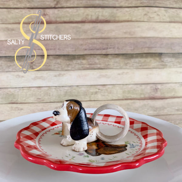 3D Printed Basset Hound Hand Painted Napkin Ring | Salty Stitchers at More Heart Studio