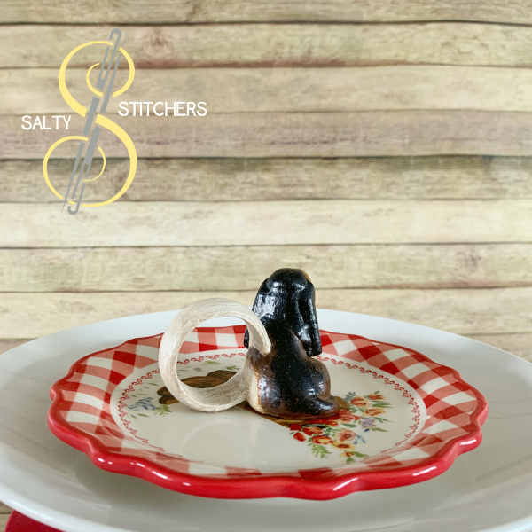 3D Printed Basset Hound Hand Painted Napkin Ring | Salty Stitchers at More Heart Studio