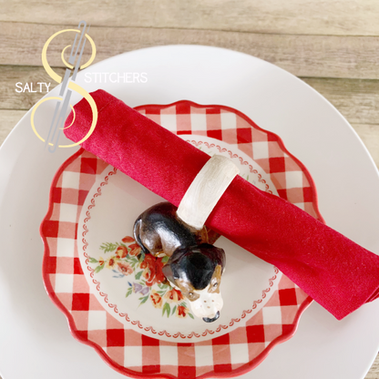 3D Printed Basset Hound Hand Painted Napkin Ring | Salty Stitchers at More Heart Studio