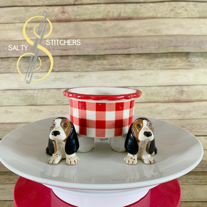 3D Printed Charlie Basset Hound Hand Painted Indoor Planter Feet Stand - Set of 3