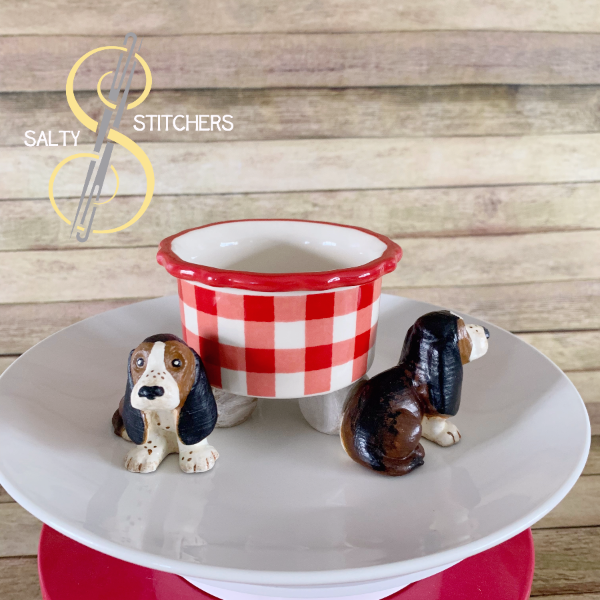 3D Printed Charlie Basset Hound Hand Painted Indoor Planter Feet Stand - Set of 3