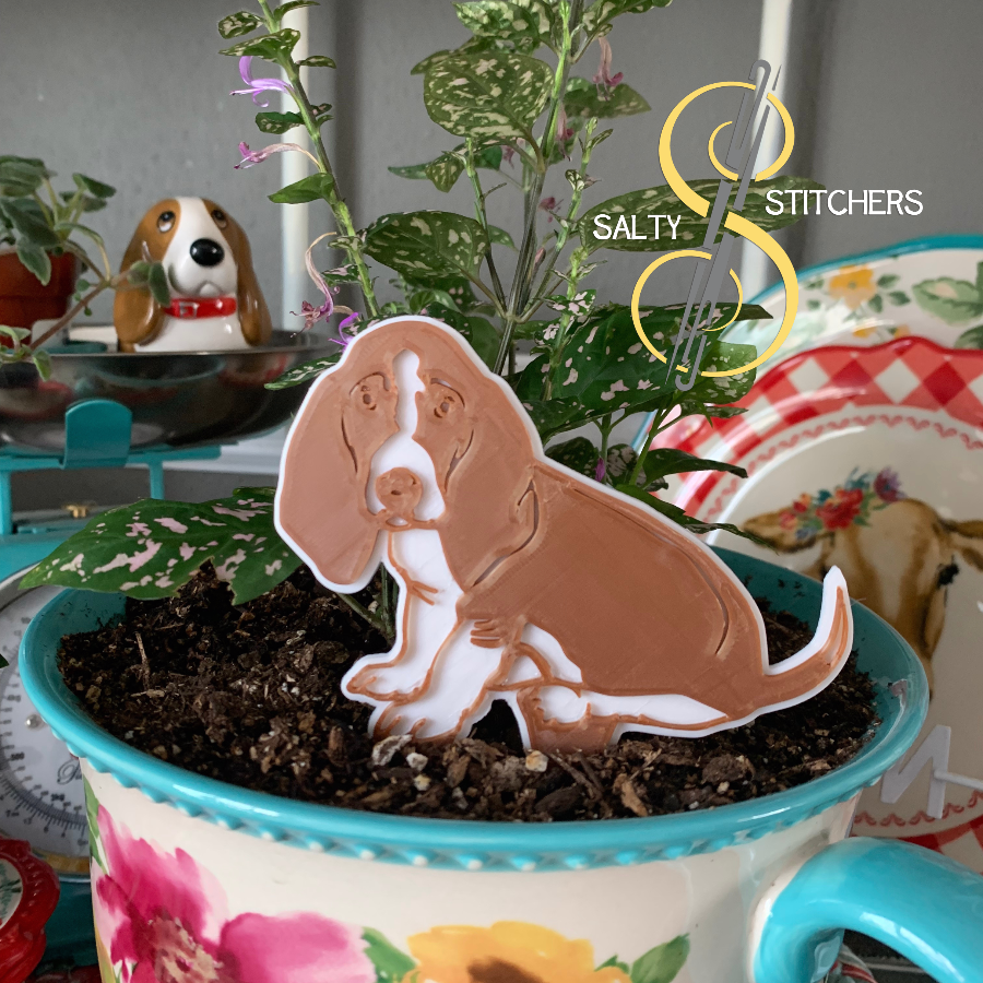 Basset Hound Plant Pal 3d Printed Indoor Trellis | More Heart Studio