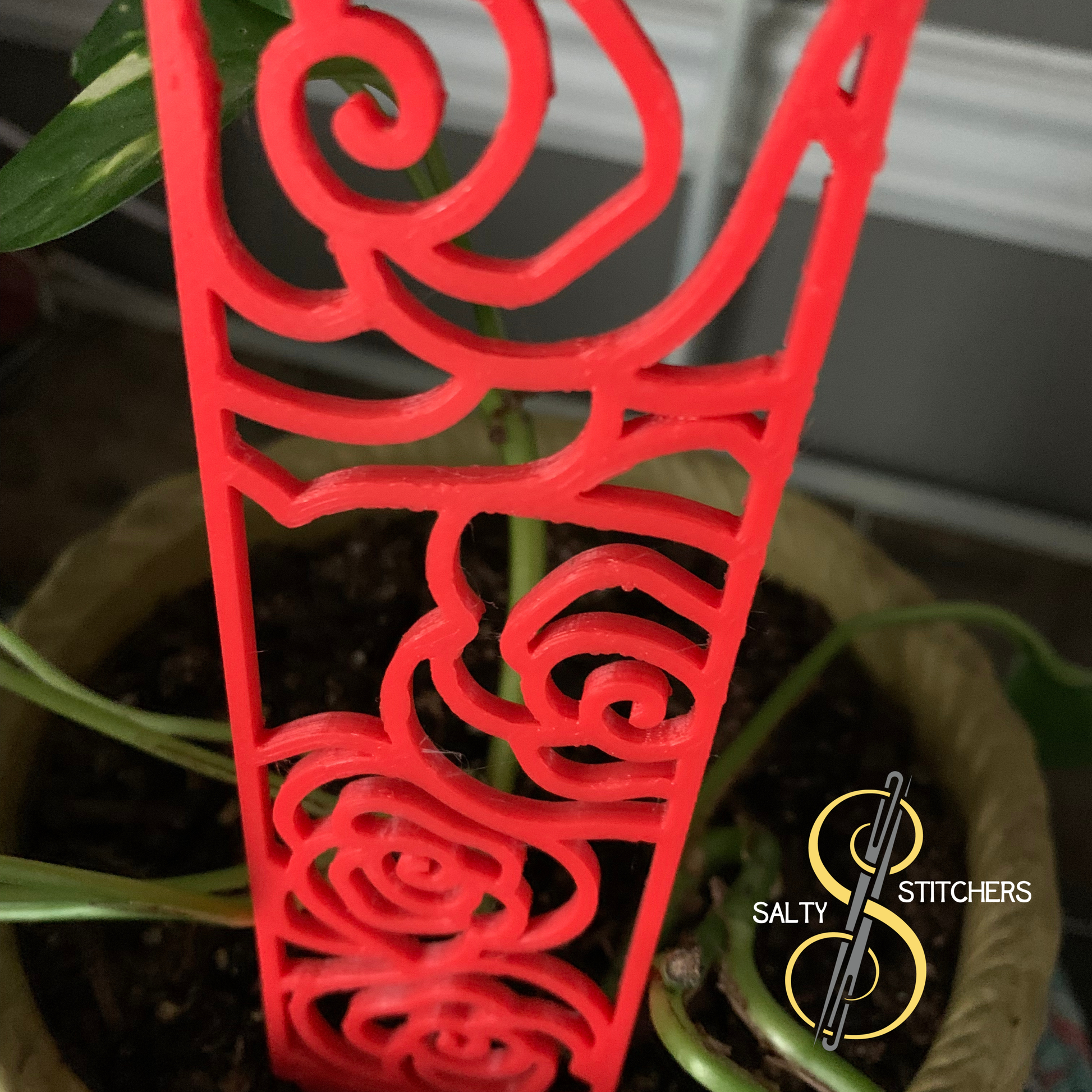 Red Rose Bookmark Plant Pal 3d Printed Indoor Trellis | More Heart Studio