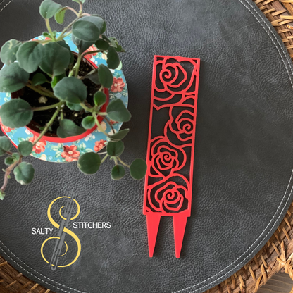 Red Rose Bookmark Plant Pal 3d Printed Indoor Trellis | More Heart Studio