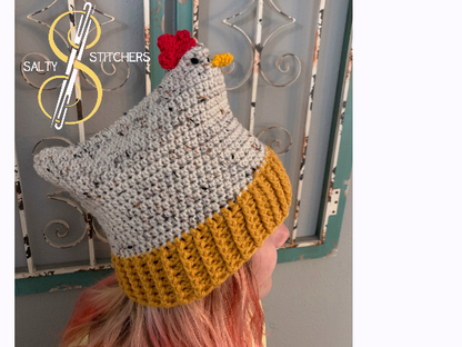 Warm Chicken Winter Crochet Hat | Gifts For Chicken Lovers