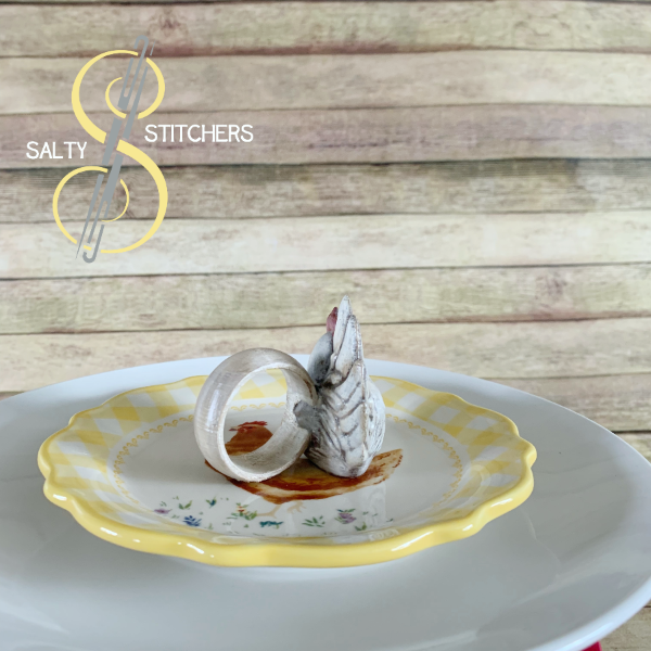 3D Printed Farmhouse Chicken Hand Painted Napkin Ring | Salty Stitchers at More Heart Studio