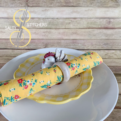 3D Printed Farmhouse Chicken Hand Painted Napkin Ring | Salty Stitchers at More Heart Studio