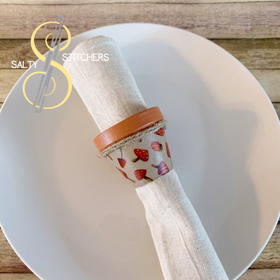 3D Printed Faux Terra Cotta Pot Pioneer Woman Mazie Napkin Ring | Salty Stitchers at More Heart Studio