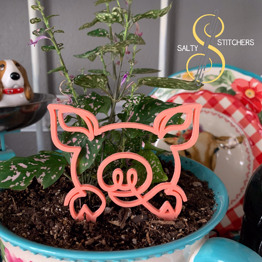 Pink Pig Plant Pal 3d Printed Indoor Trellis | More Heart Studio