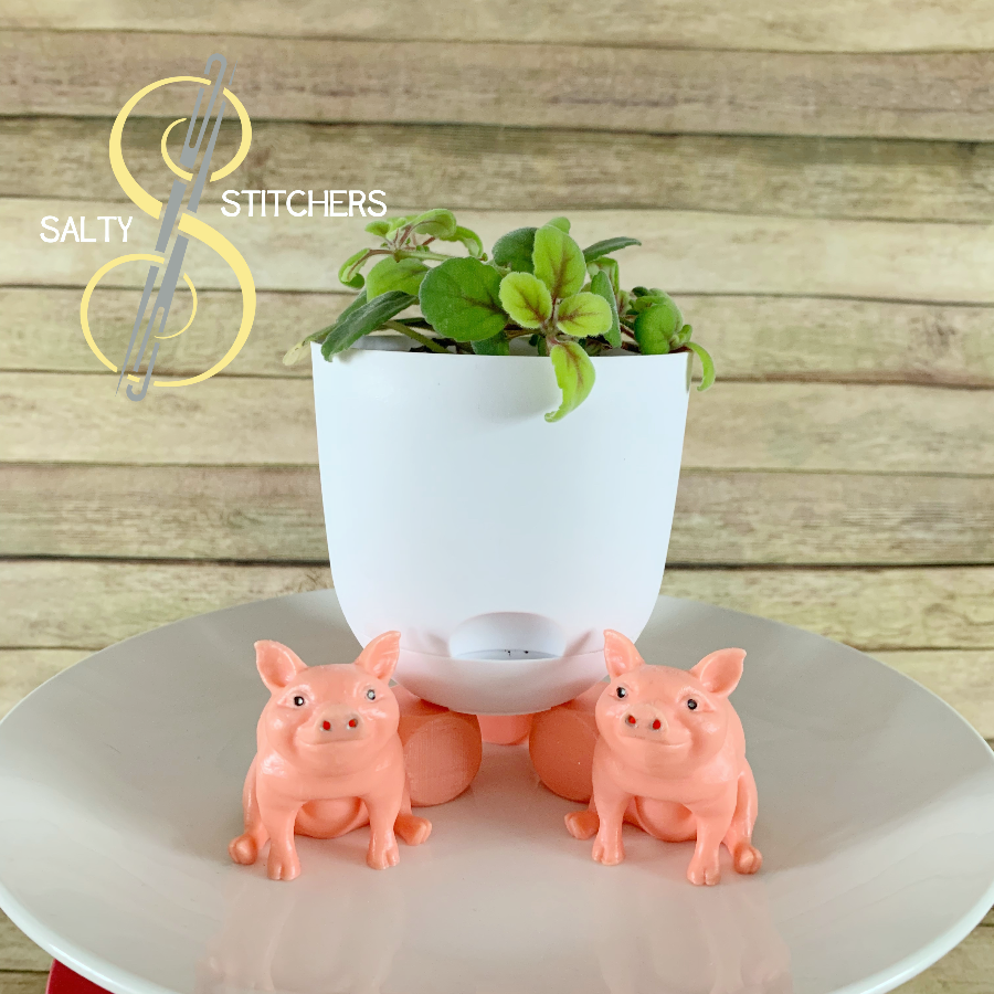 3D Printed Pig Indoor Planter Feet Stand | Salty Stitchers at More Heart Studio