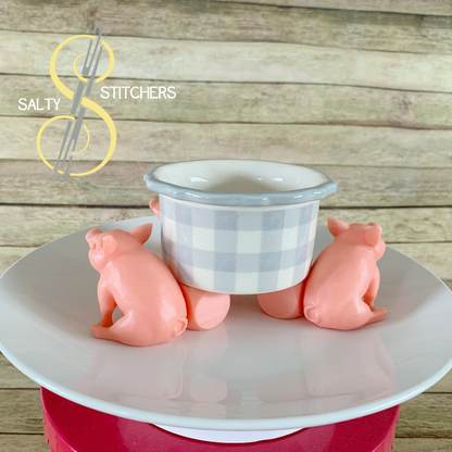 3D Printed Pig Indoor Planter Feet Stand | Salty Stitchers at More Heart Studio