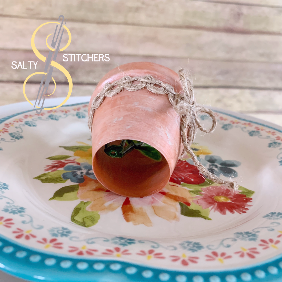 3D Printed Faux Terra Cotta Pot Garden Napkin Ring | Salty Stitchers at More Heart Studio