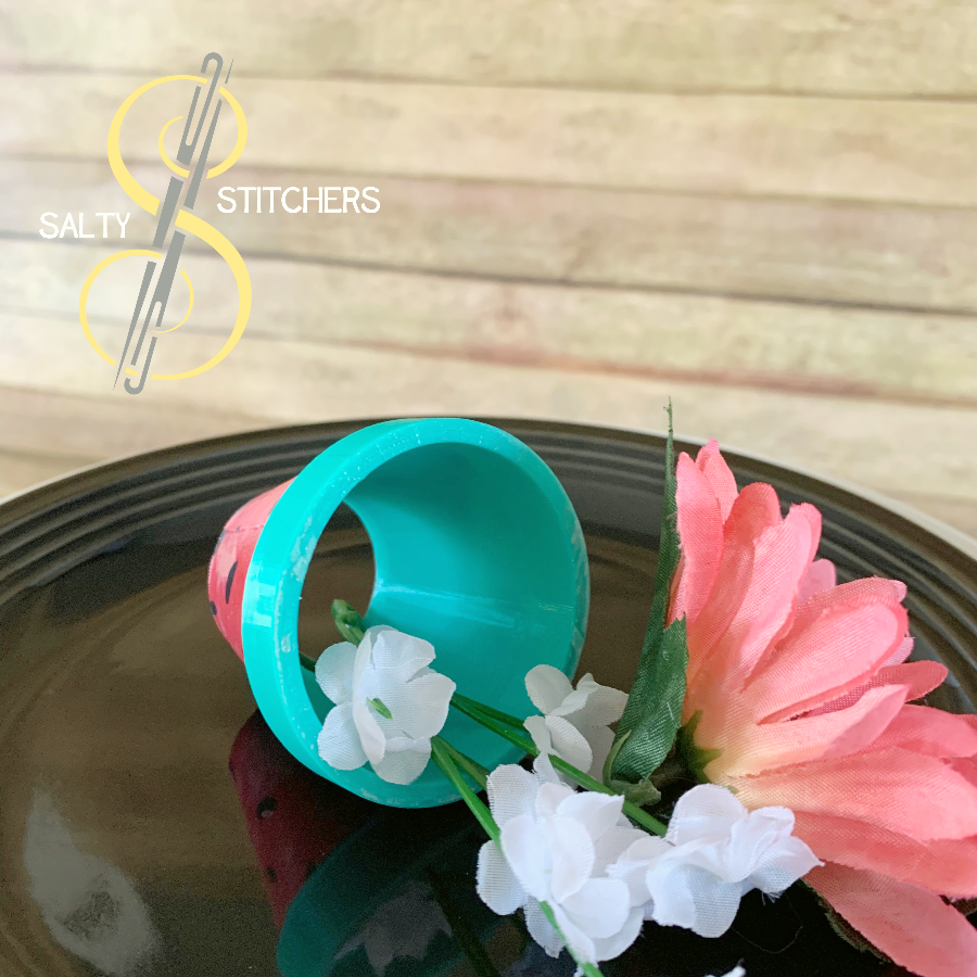 3D Printed Faux Terra Cotta Pot Watermelon Napkin Ring | Salty Stitchers at More Heart Studio