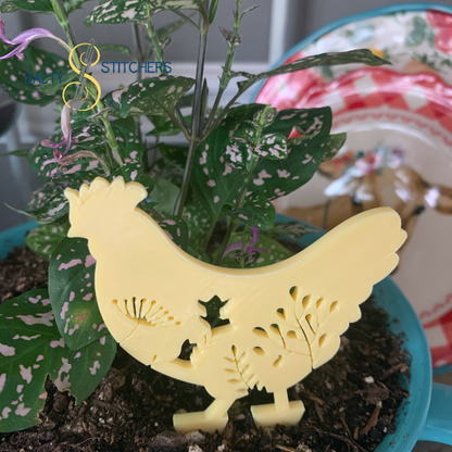 Yellow Chicken Plant Pal 3d Printed Indoor Trellis